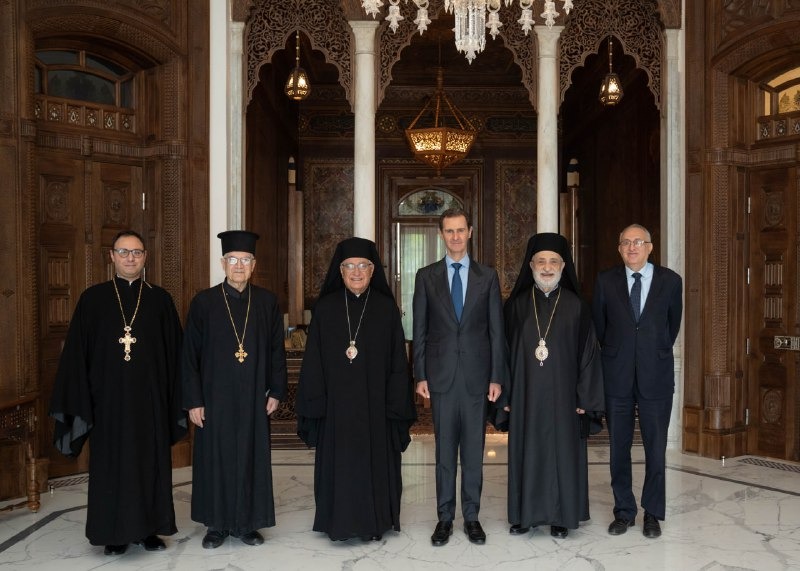 السيّد الرئيس الدكتور بشار الأسد يلتقي رئيس وأعضاء مجلس أمناء كلّيّة اللاهوت الخاصّة